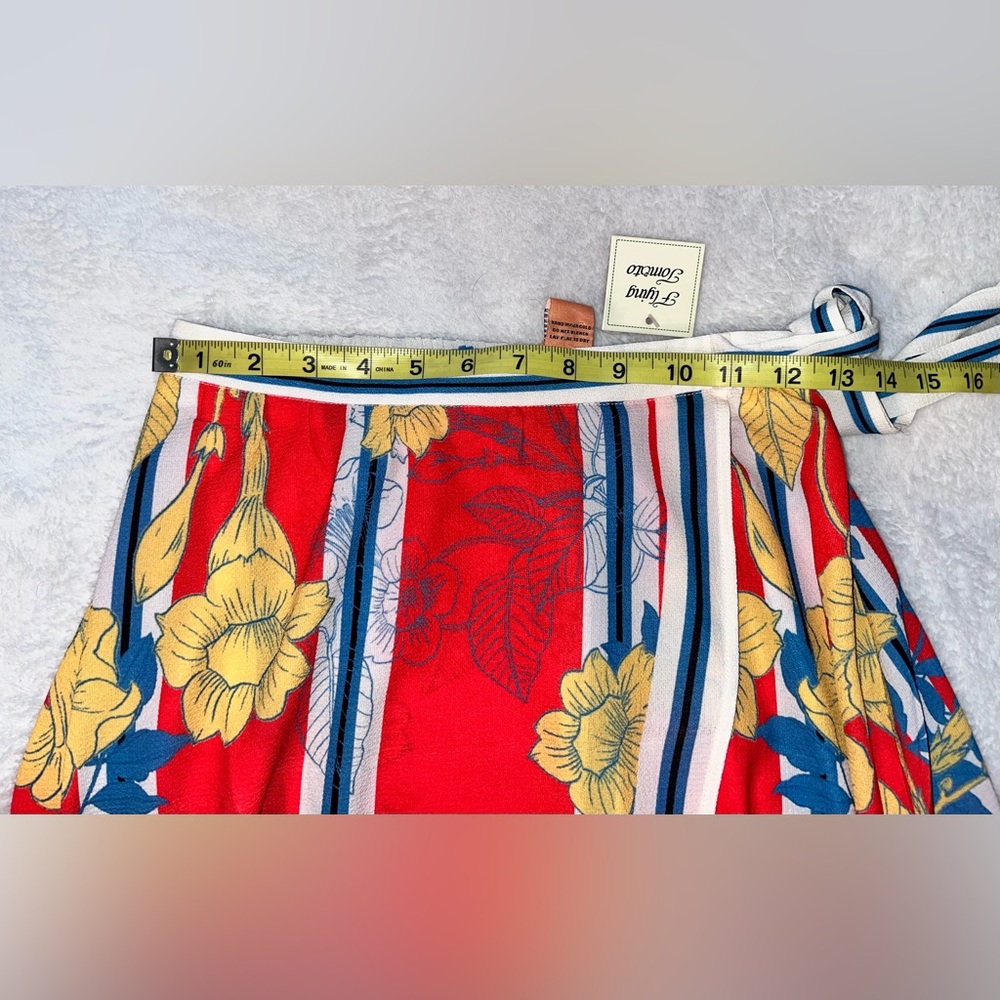Flying Tomato Tropical Ruffle Wrap Skirt sz S NWT - Picture 4 of 6